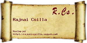 Rajnai Csilla névjegykártya